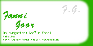 fanni goor business card